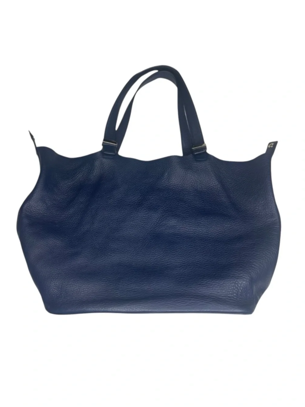 Michael Kors 𖦹 MK Perforated Logo Grab Bag Handbag 𖦹 Navy Pebbled Leather 𖦹
